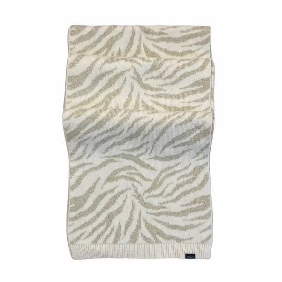 NWT Athleta Merino Wool Blend Animal Tiger Print Blanket Scarf Wrap Cream OS - Picture 15 of 16